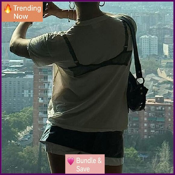 Y2K Loose Crop Top Lace Corset Print Short Sleeve Tee Streetwear - Picture 6 of 7